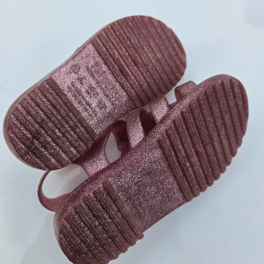 Mini Melissa Pink Possession Glitter Jelly Sandals, Size 7‎